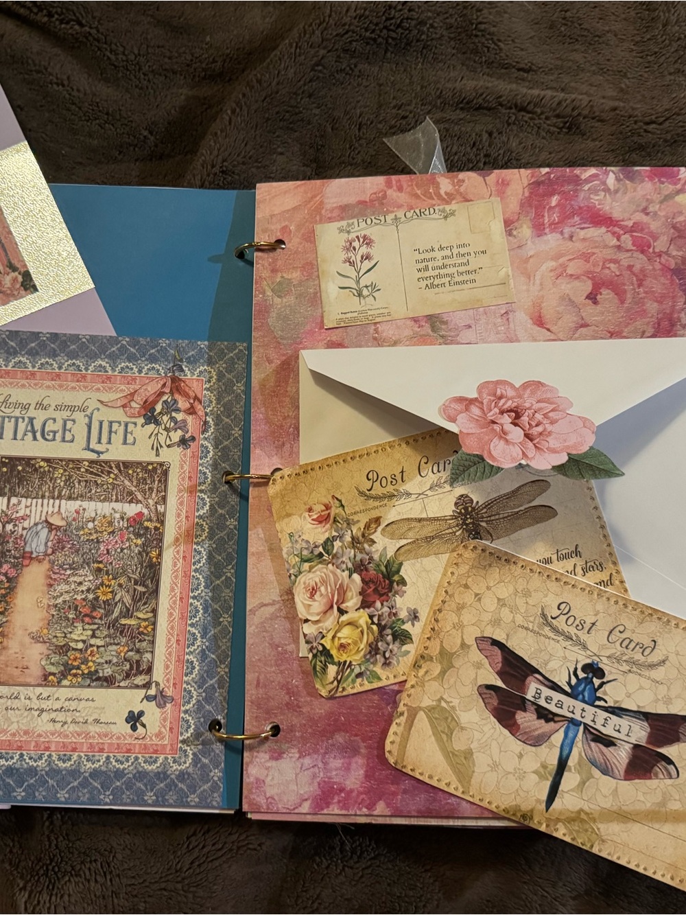 Garden Junk Journal Notebook with Floral & Butterfly Cover - Homemade - Picture 4 of 7